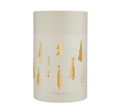 Stemless Wine Glass - Gold Trees
