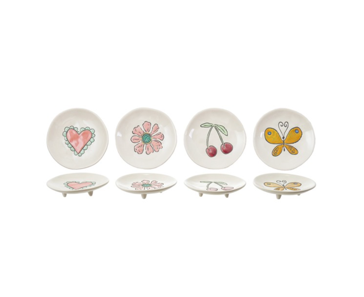 4" Rd Stoneware Footed Plate