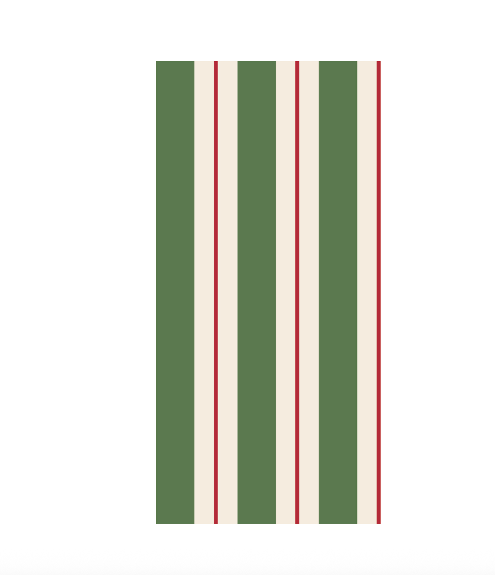Green & Red Awning Stripe Guest Napkins