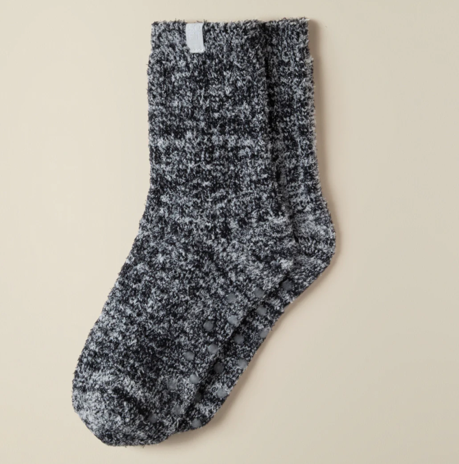 Marshmallow Crew Socks - Black