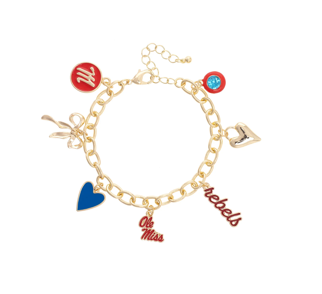 Ole Miss Rebels Enamel Icons Charm Bracelet
