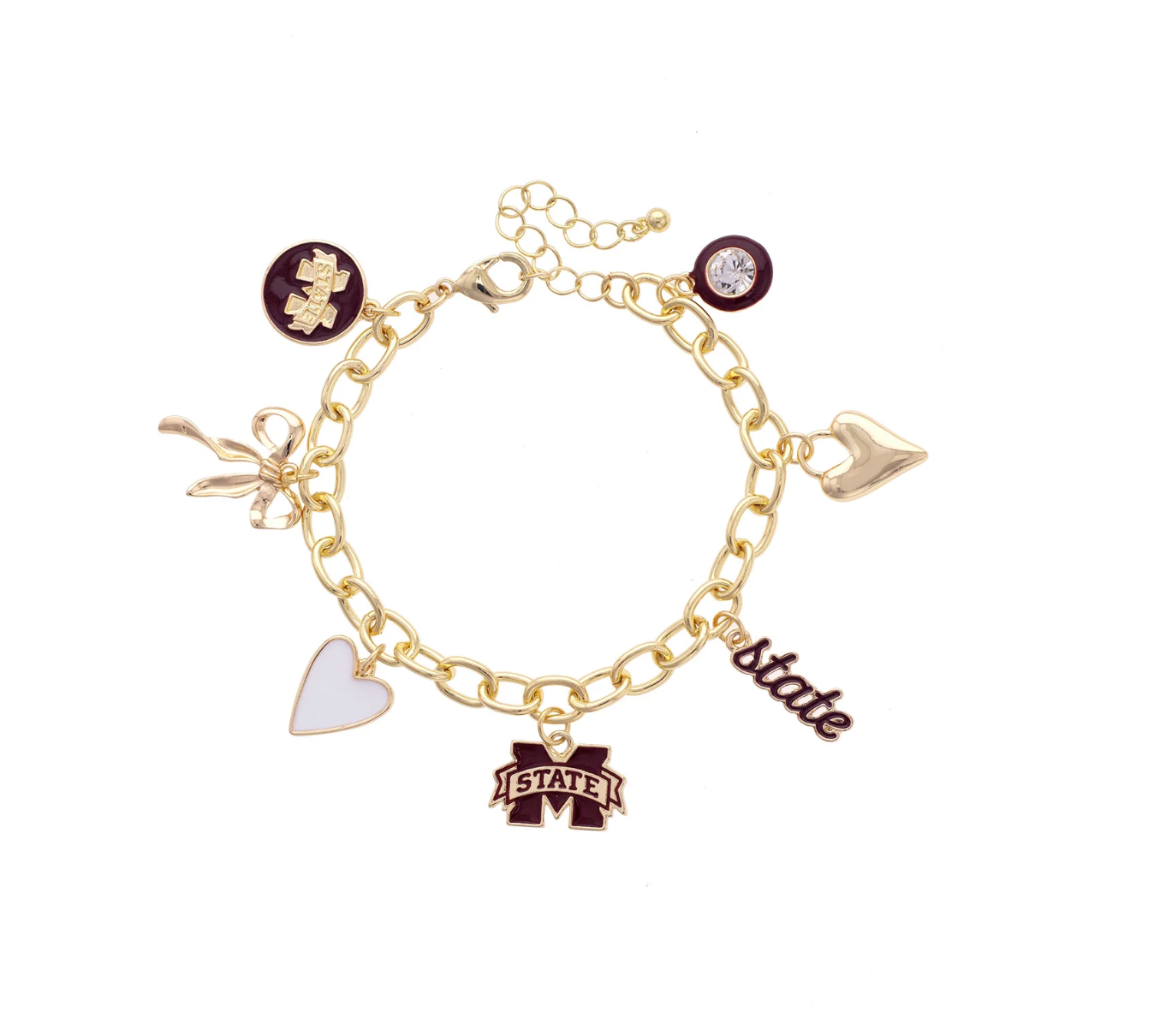 Mississippi State Bulldogs Enamel Icons Charm Bracelet