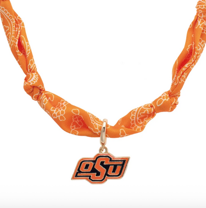 Oklahoma State Cowboys Logo Bandana Scarf Necklace