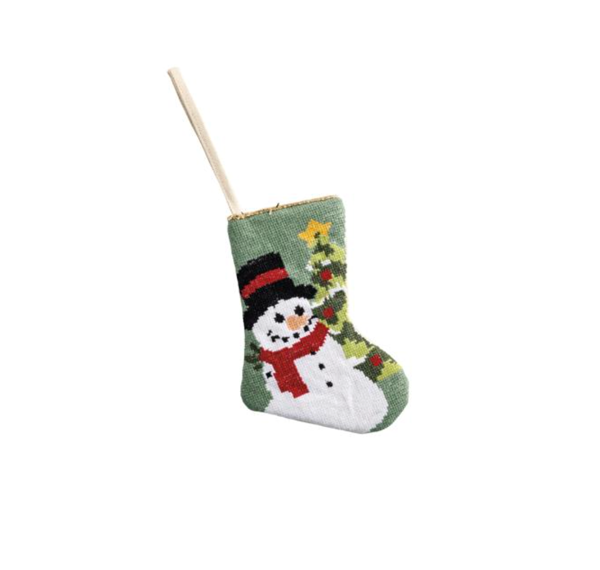 Snowman Mini Needlepoint Stocking