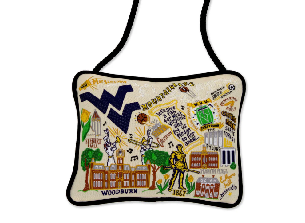 West Virginia University Mini Pillow Ornament