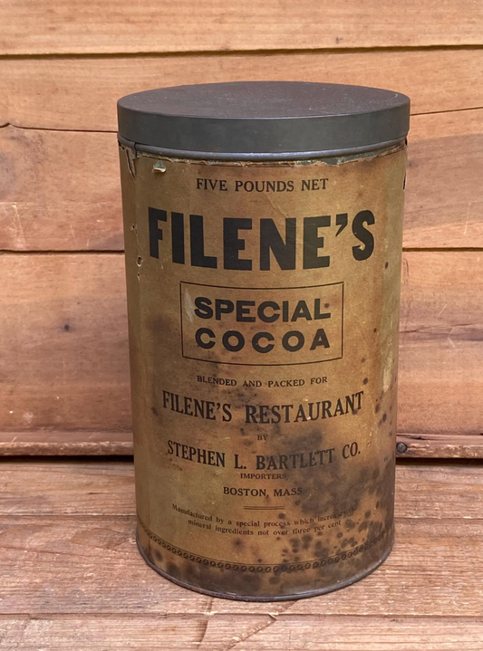 Vintage Filene's Restaurant Cocoa Tin