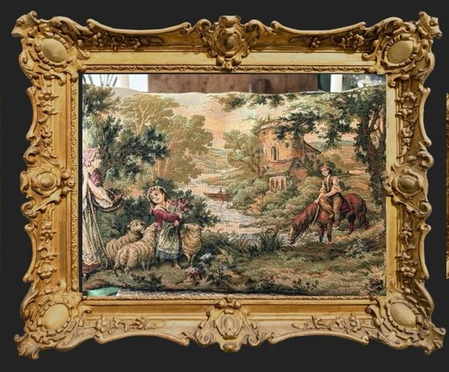 Antique French Tapestry pillow cover