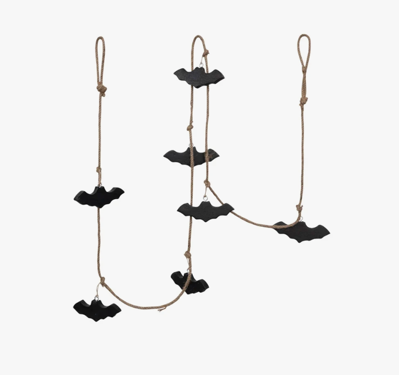 Mango Wood and Jute Rope Bats Garland - 72"