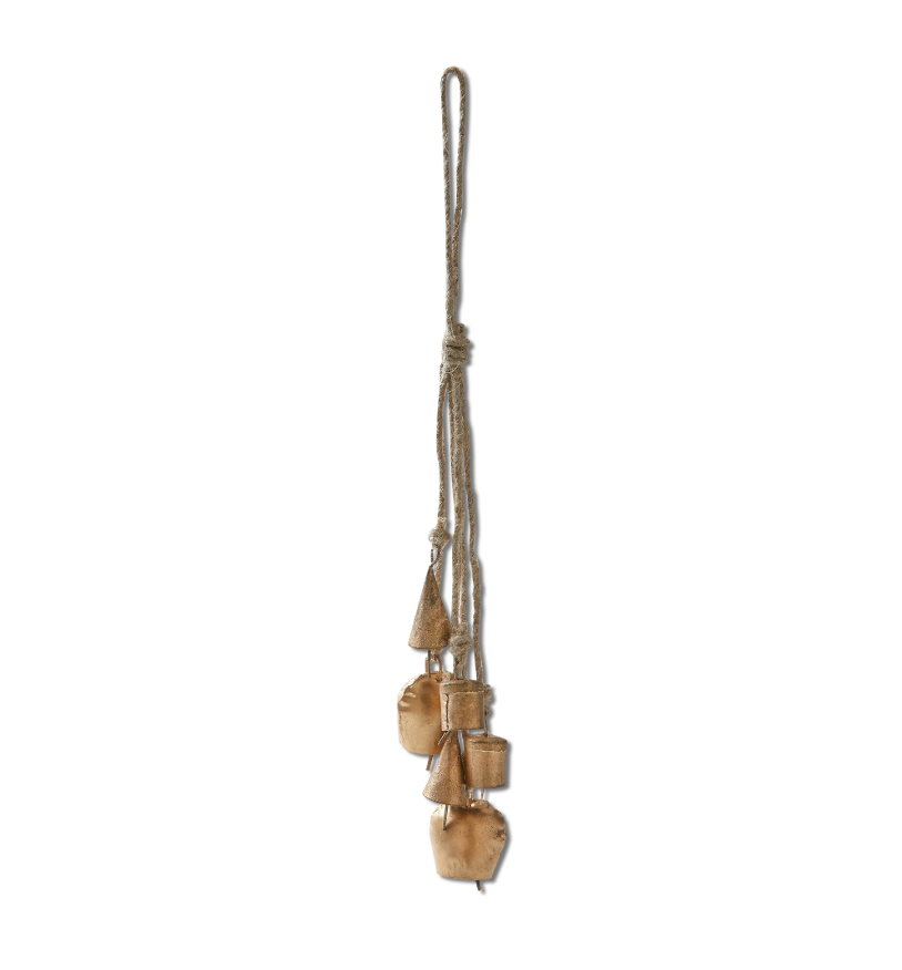 Antique Bell & Jute Rope Cluster