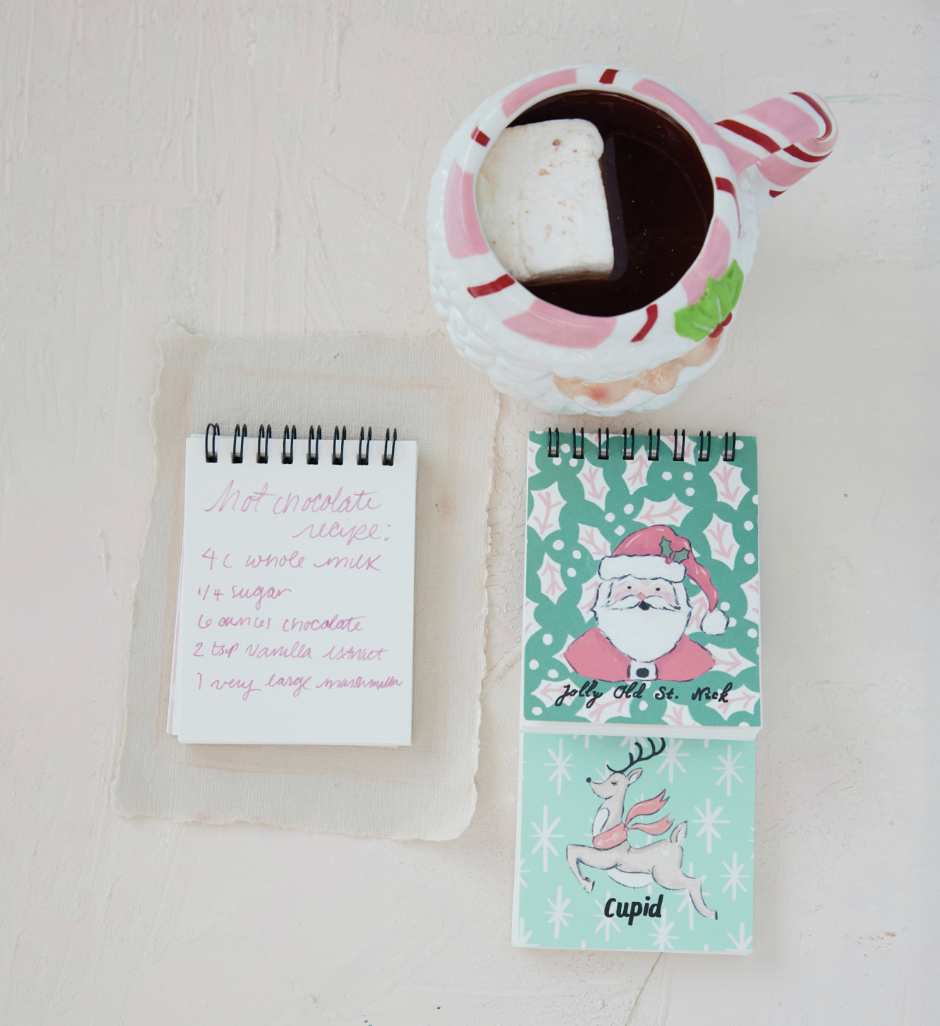 Hand-Painted Santa Head Mug, 12 oz. | Pink & Red