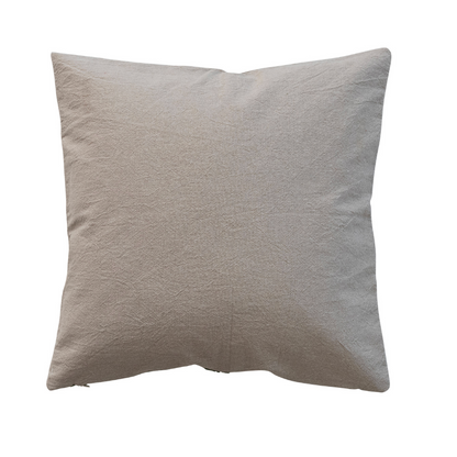Embroidered Holiday Pillow, 18" Square | Pine Boughs, Ornaments & Snowflakes