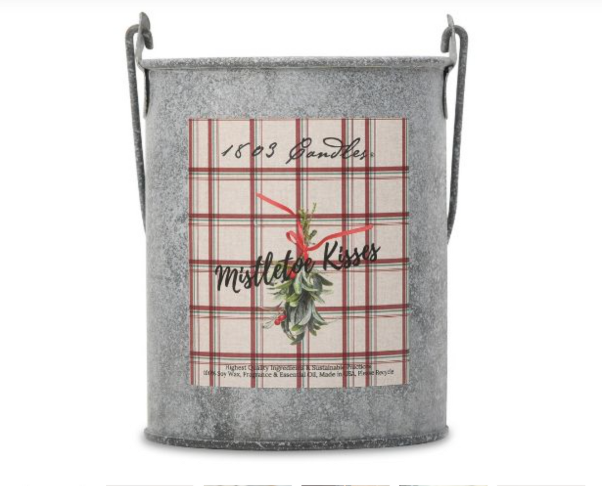Mistletoe Kisses Soy Candle – Limited Edition 20 oz. Plaid Tin Pail