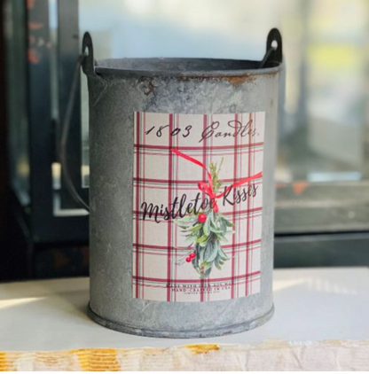 Mistletoe Kisses Soy Candle – Limited Edition 20 oz. Plaid Tin Pail