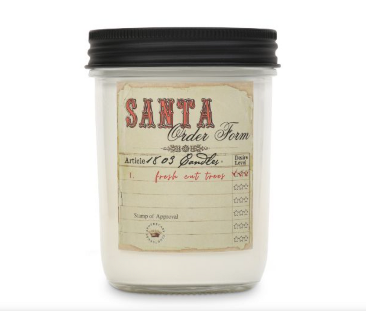 Santa’s List Fresh Cut Trees Soy Candle – Limited Edition 14 oz. Glass Jar