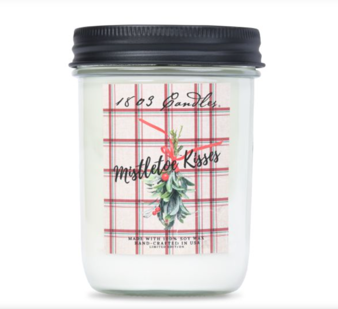 Mistletoe Kisses Soy Candle – Limited Edition 14 oz. Plaid Jar