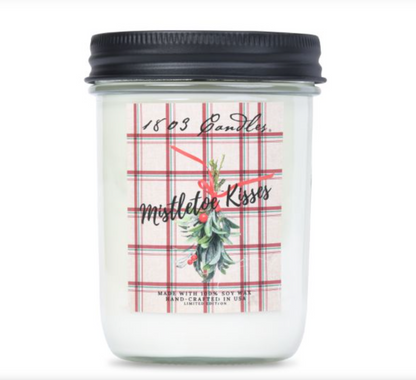 Mistletoe Kisses Soy Candle – Limited Edition 14 oz. Plaid Jar