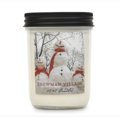 Snowman Village Soy Candle – Limited Edition 14 oz. Glass Jar