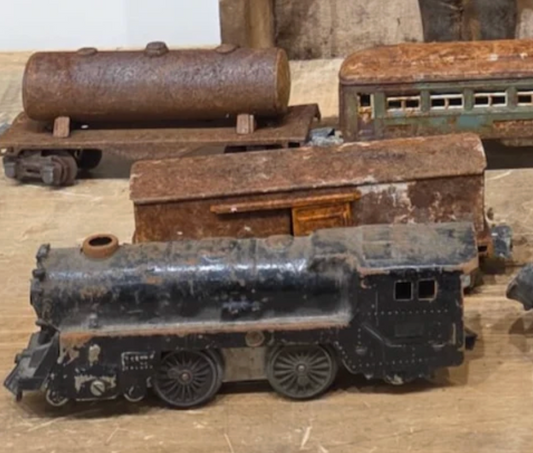 Vintage Hubley Cast Iron "Normandie 333" Passenger Train Set