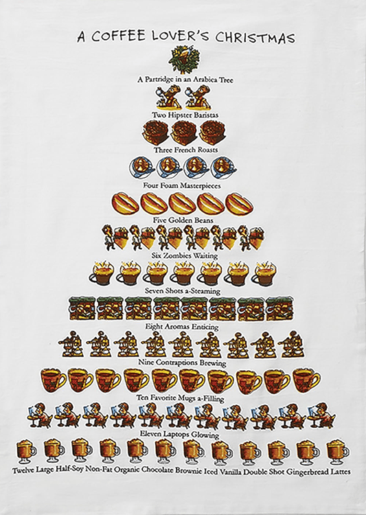 A Coffee Lover's Christmas Kitchen Towel - Veranda Cafe & Mercantile
