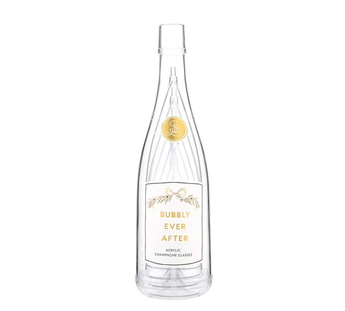 Acrylic Champagne Bottle + Glasses - Bubbly Ever After - Veranda Cafe & Mercantile