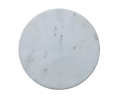 Adjustable Metal Pedestal with Marble Top - Veranda Cafe & Mercantile