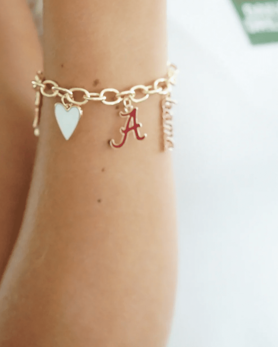 Alabama Crimson Tide Enamel Icons Charm Bracelet - Veranda Cafe & Mercantile