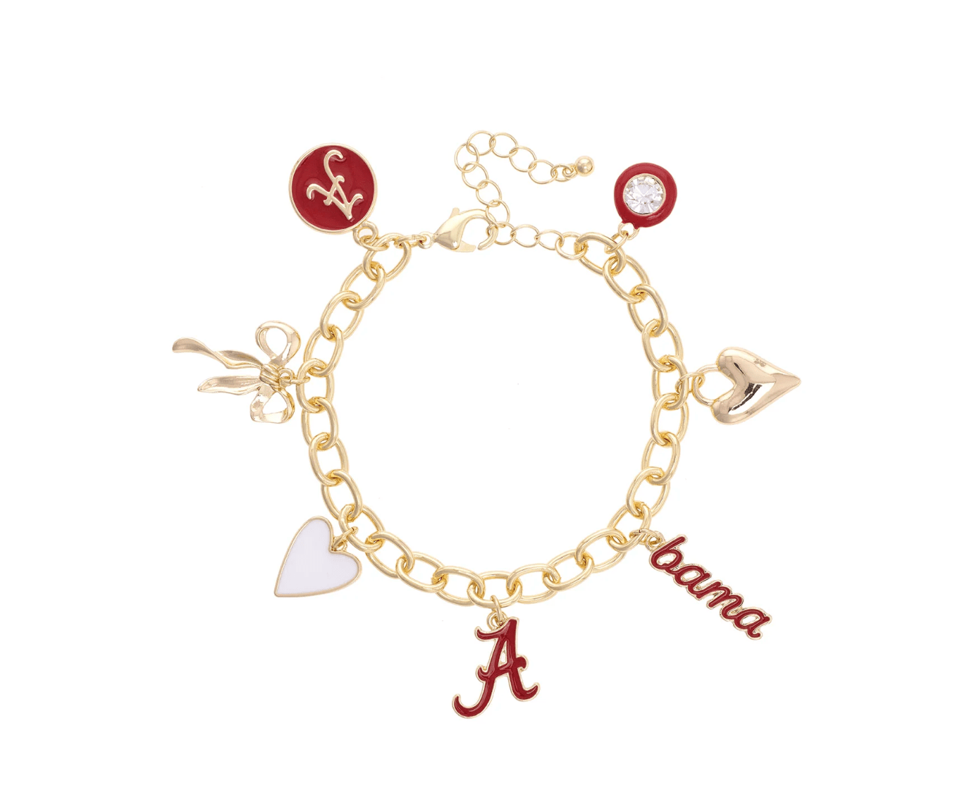 Alabama Crimson Tide Enamel Icons Charm Bracelet - Veranda Cafe & Mercantile