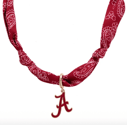 Alabama Crimson Tide Logo Bandana Scarf Necklace - Veranda Cafe & Mercantile