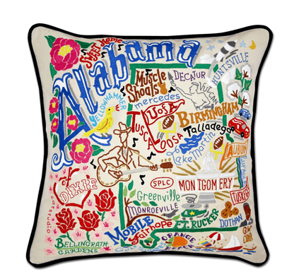 Alabama Hand - Embroidered Pillow - Veranda Cafe & Mercantile
