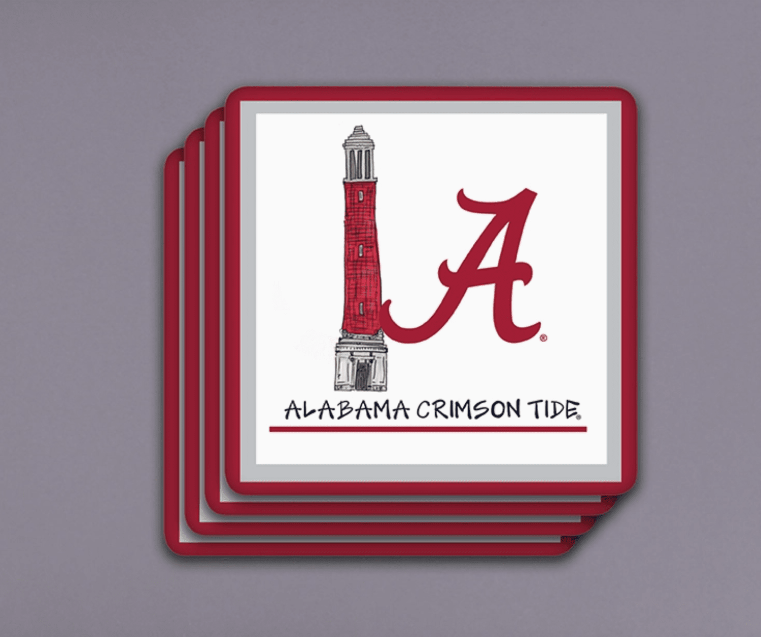 Alabama, University of 4pc Coaster Set - Veranda Cafe & Mercantile