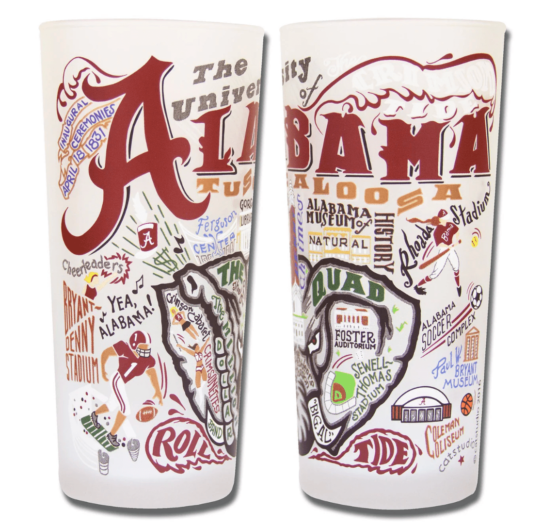 Alabama , University of Drinking Glass Set - Veranda Cafe & Mercantile