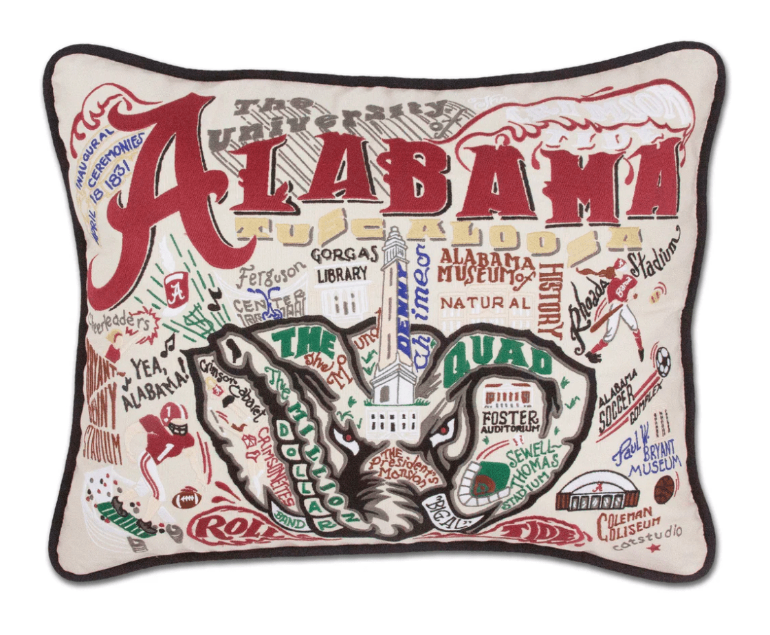 Alabama, University of Embroidered Pillow - Veranda Cafe & Mercantile