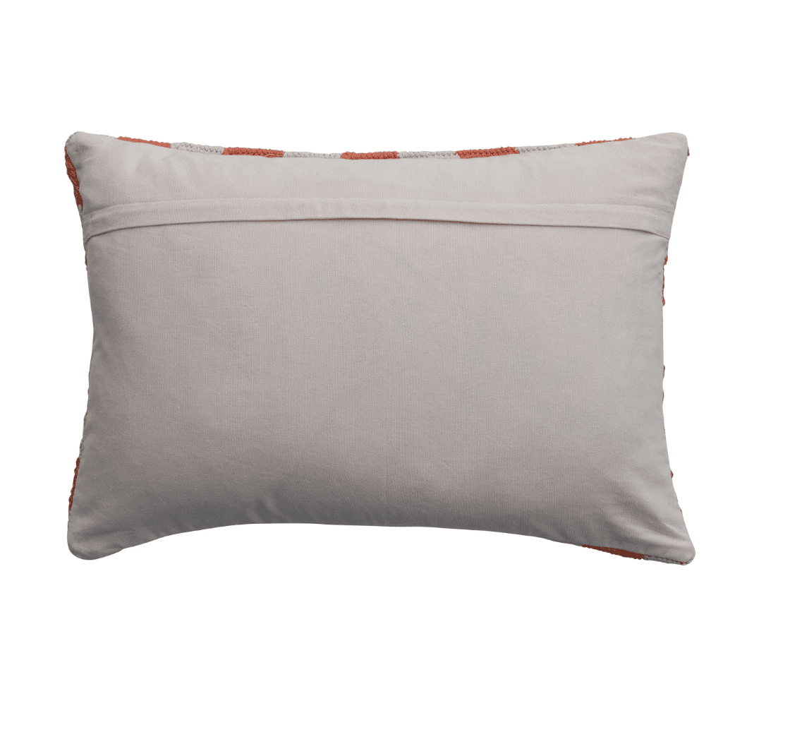 All You Need Is Love Cotton Crocheted Check Lumbar Pillow - Veranda Cafe & Mercantile