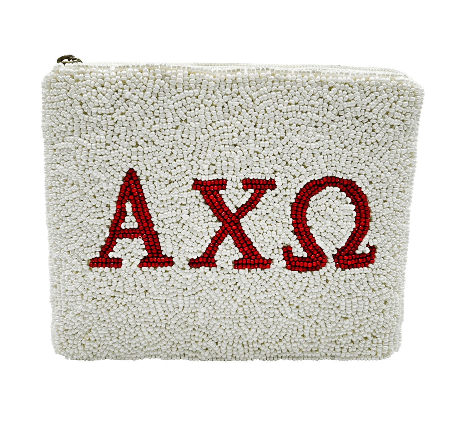 Alpha Chi Omega Beaded Pouch - Veranda Cafe & Mercantile