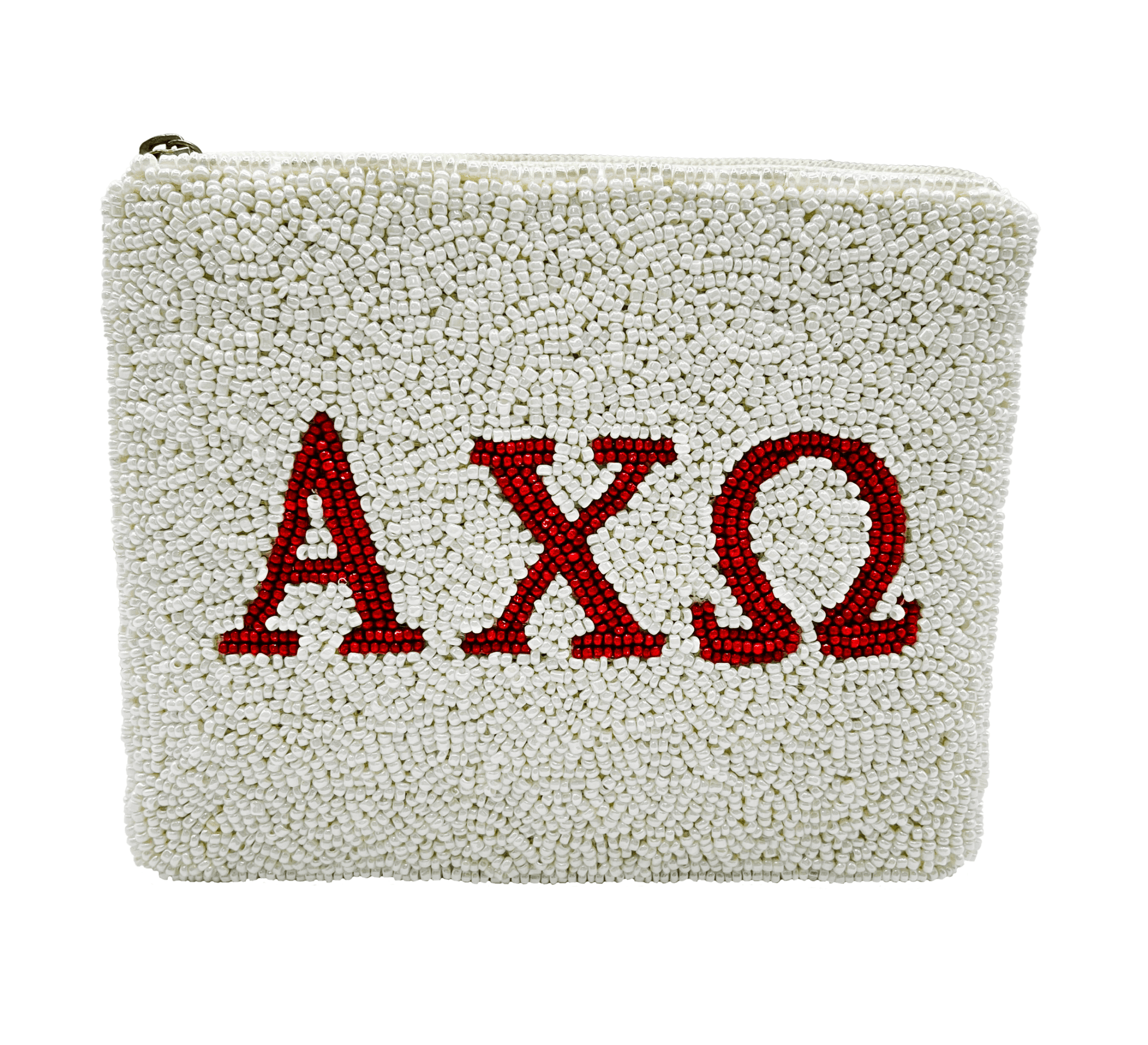 Alpha Chi Omega Beaded Pouch - Veranda Cafe & Mercantile