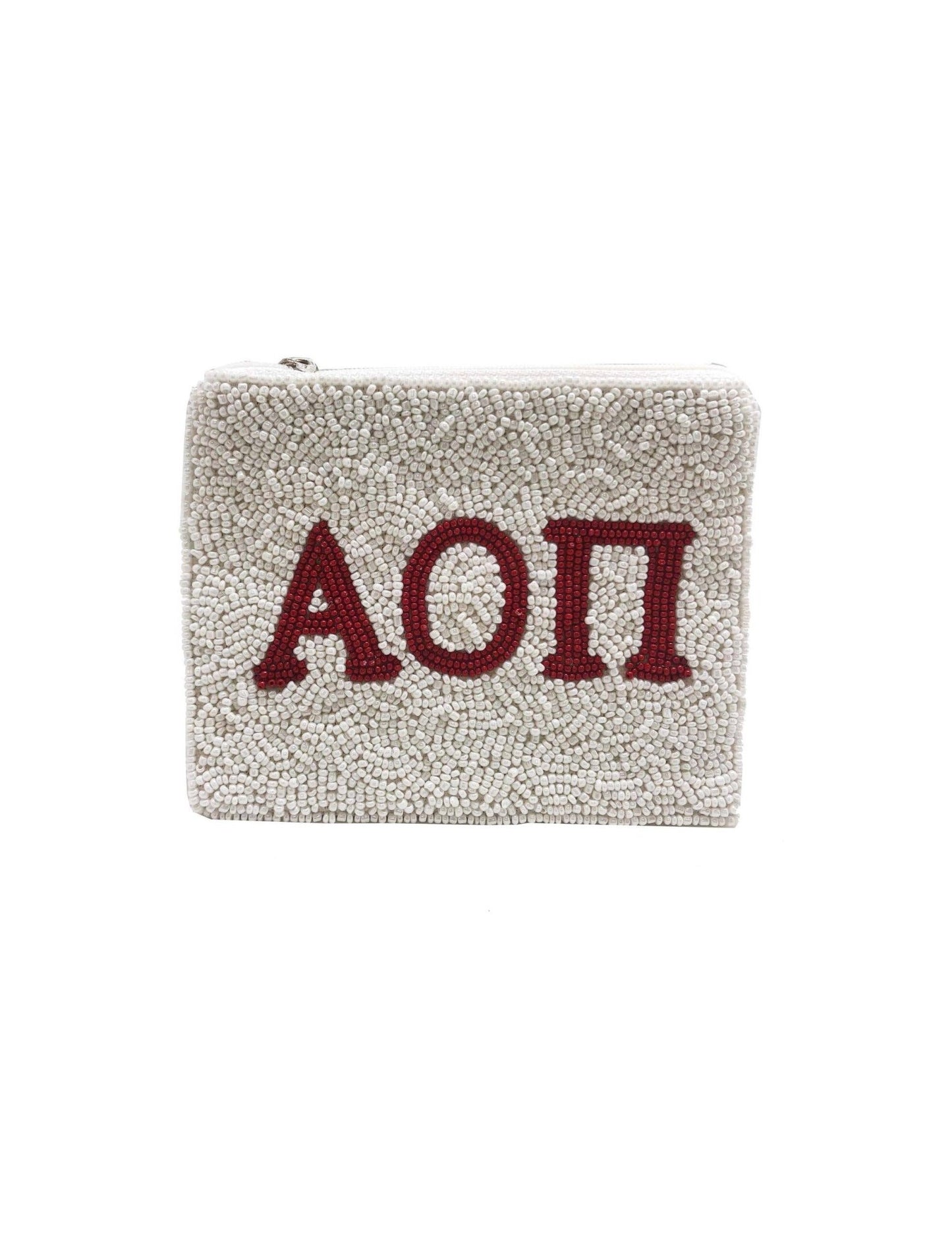 Alpha Omicro Pi Beaded Pouch - Veranda Cafe & Mercantile