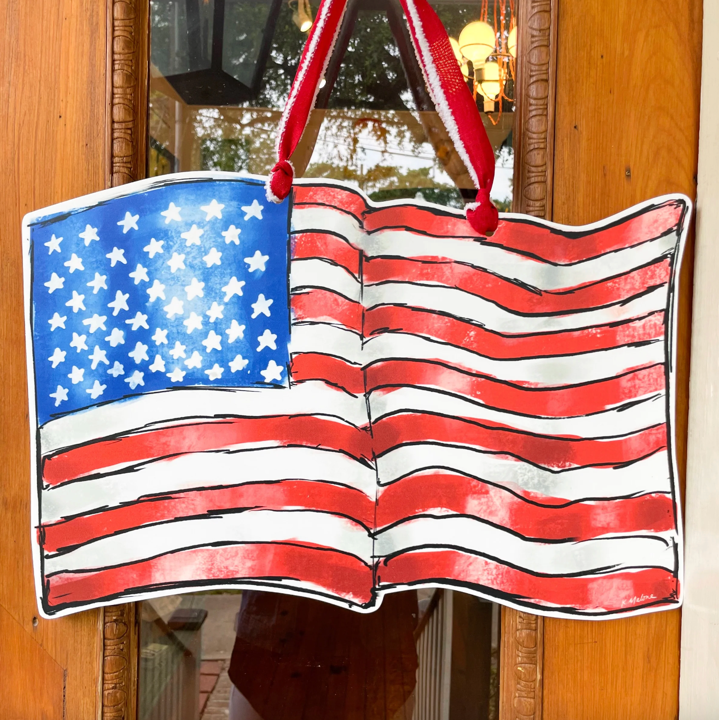 American Flag Door Hanger - Veranda Cafe & Mercantile