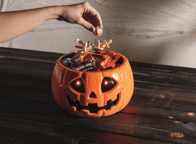 Animated Jack - O - Lantern Candy Bowl - Veranda Cafe & Mercantile