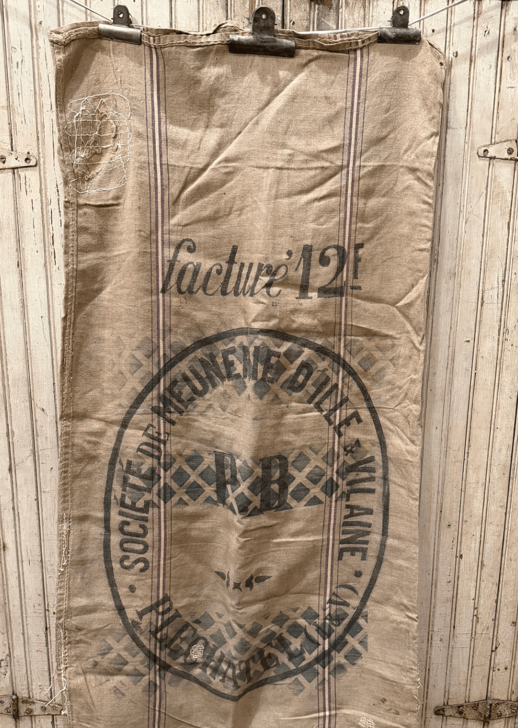Antique 19th - century French water - driven mill sack - Veranda Cafe & Mercantile