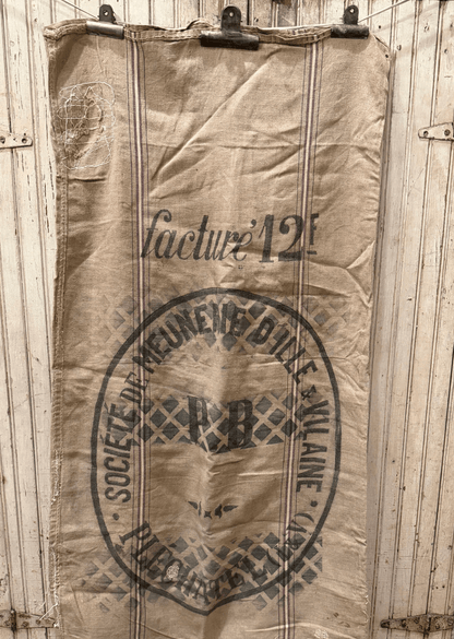 Antique 19th - century French water - driven mill sack - Veranda Cafe & Mercantile