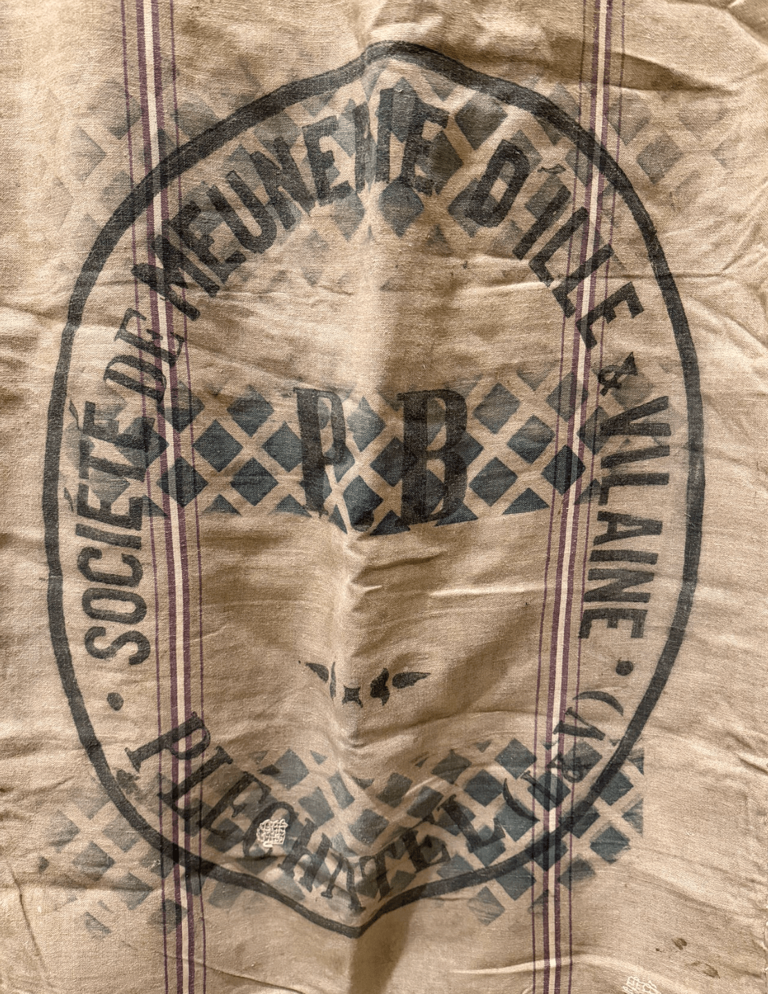 Antique 19th - century French water - driven mill sack - Veranda Cafe & Mercantile