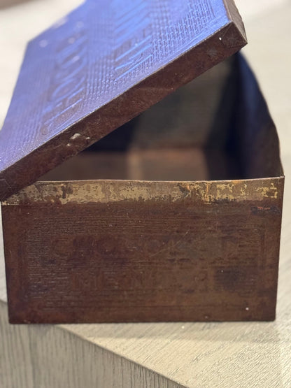 Antique Chocolat Menier Box — Dark Brown - Veranda Cafe & Mercantile