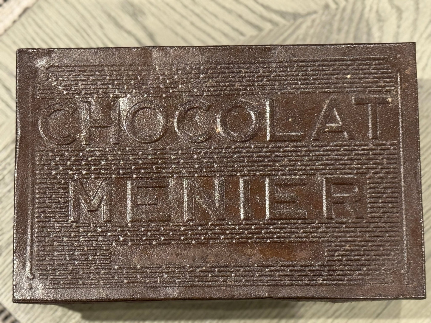 Antique Chocolat Menier Box — Dark Brown - Veranda Cafe & Mercantile