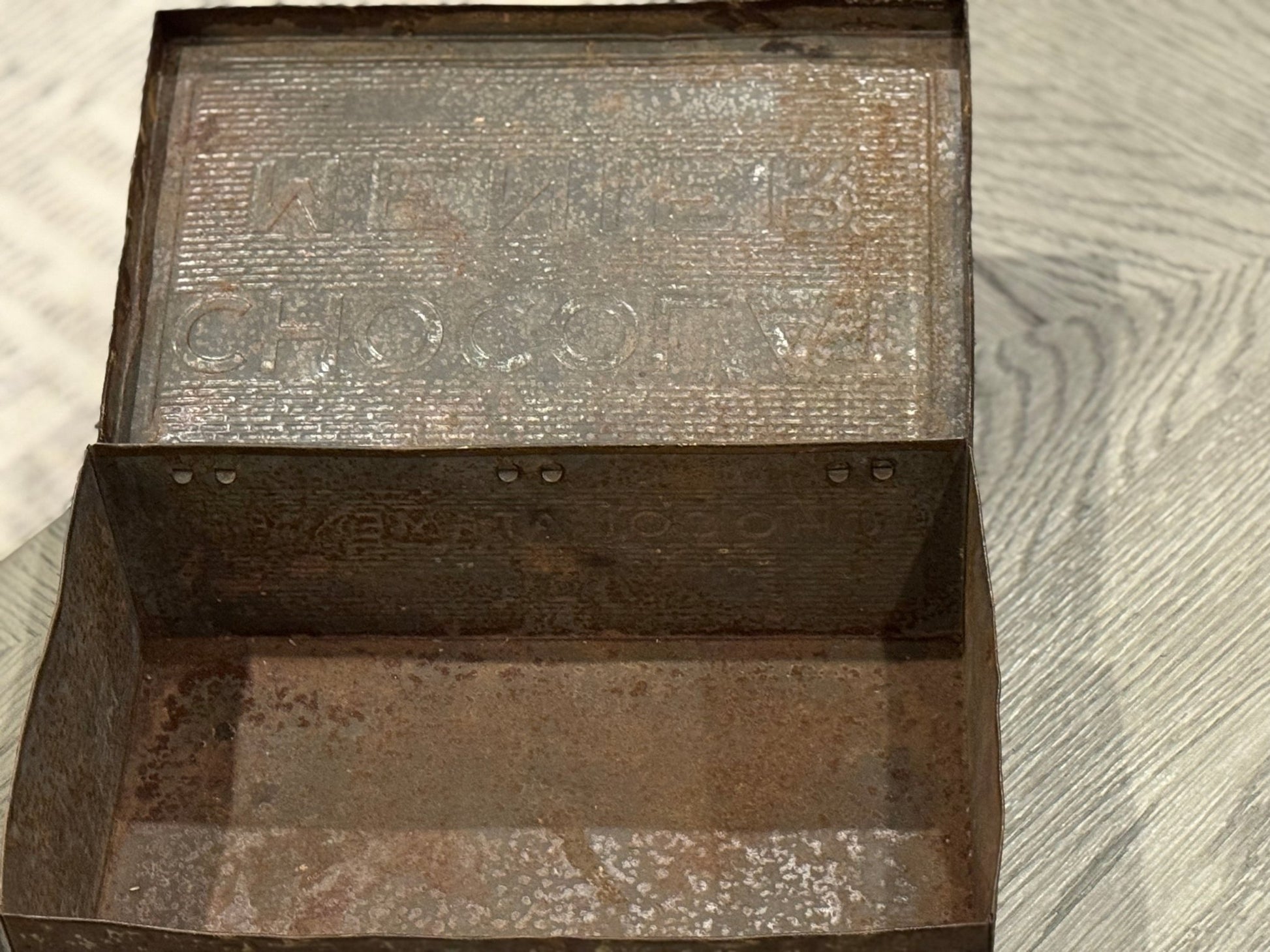 Antique Chocolat Menier Box — Dark Brown - Veranda Cafe & Mercantile