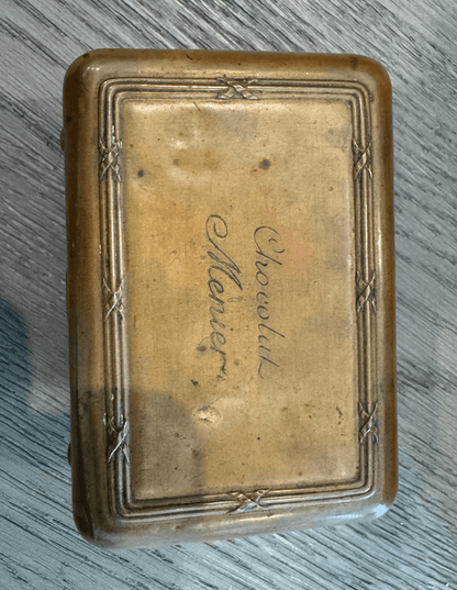 Antique Chocolat Menier Box — Small Gold - Veranda Cafe & Mercantile