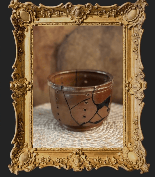 Antique French Faisselle with Kintsugi Repair - Veranda Cafe & Mercantile