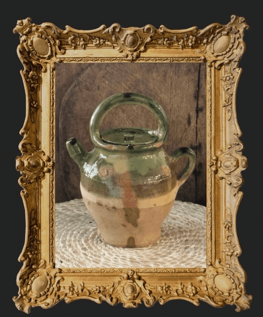 Antique French Green glazed Gargoulette - Veranda Cafe & Mercantile