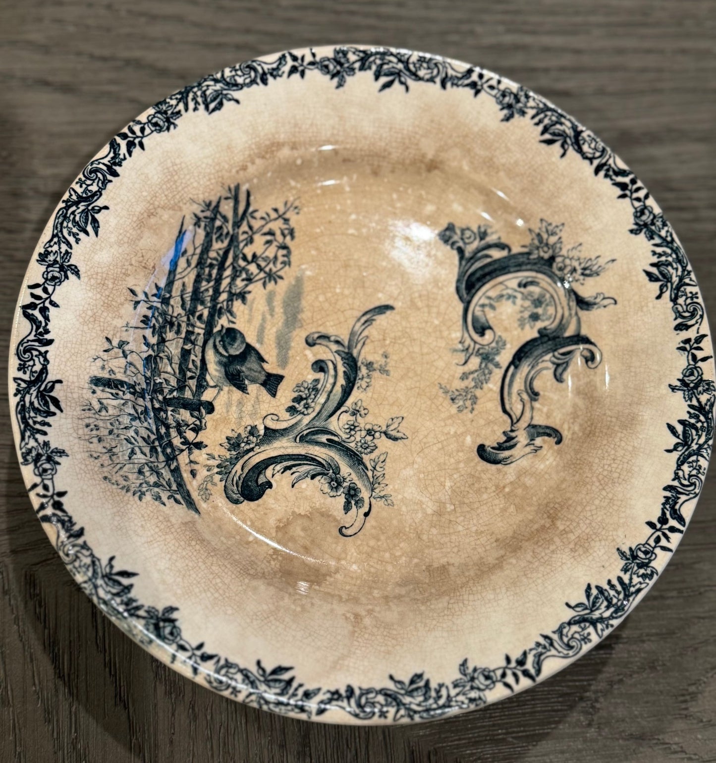 Antique French Ironstone Footed Plate by Jules Vieillard - Veranda Cafe & Mercantile