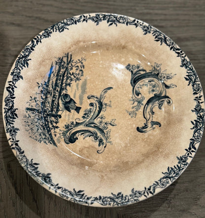 Antique French Ironstone Footed Plate by Jules Vieillard - Veranda Cafe & Mercantile