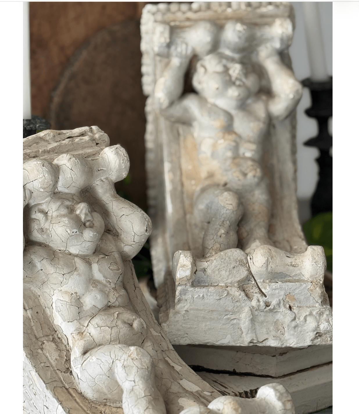 Antique French Putto Corbel - Veranda Cafe & Mercantile